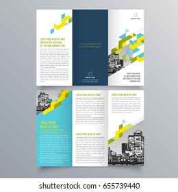 Brochure design, template, creative tri-fold, trendy folder
