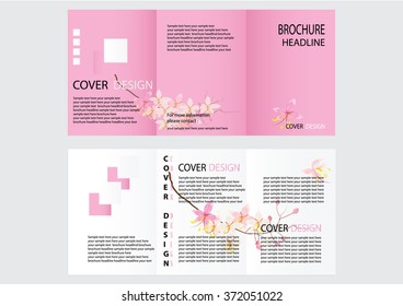 Brochure Design Template. Flower concept, Abstract Modern Backgrounds, Infographic size A5, Front page and back page