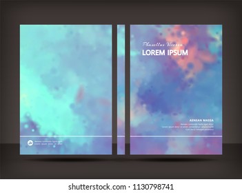 Brochure design template. Flyer or cover design. Vector watercolor painting background