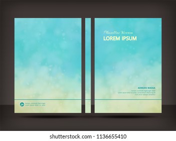 Brochure design template. Flyer or cover design. Vector watercolor painting background