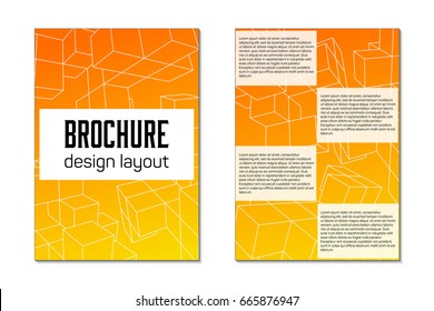 Brochure design template flyer. Front and back page size A4 template. Creative cover for business trend mock up.