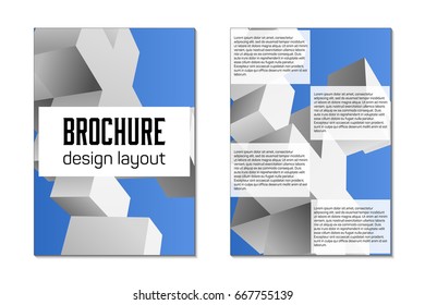 Brochure design template flyer. Front and back page size A4 template. Creative cover for business trend mock up.