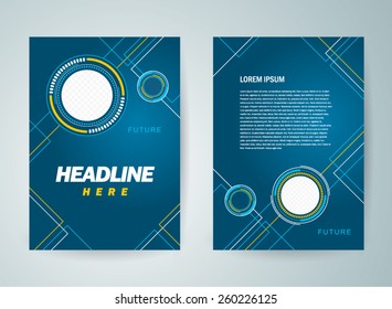 brochure design template flyer futuristic hi-tech 