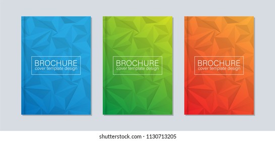 Brochure design template, flyer layout, cover with geometric background.