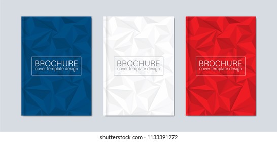 Brochure design template, flyer layout, cover with geometric background.