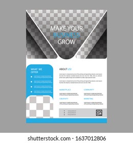 Brochure design template flyer set, abstract business flyer size A4 template, creative cover, trend brochure set