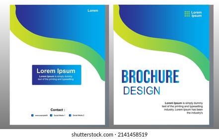 Brochure Design, Template Design, Template, Geometric , Blue and Green