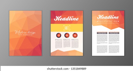 Brochure Design Template. Geometric shapes, Abstract Modern Backgrounds, Infographic Concept.Flat design. Vector