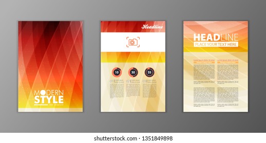 Brochure Design Template. Geometric shapes, Abstract Modern Backgrounds, Infographic Concept.Flat design. Vector