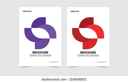 Vector de formas geométricas de la plantilla de diseño de folleto. Diseño creativo de folleto, plantilla multipropósito con cubierta