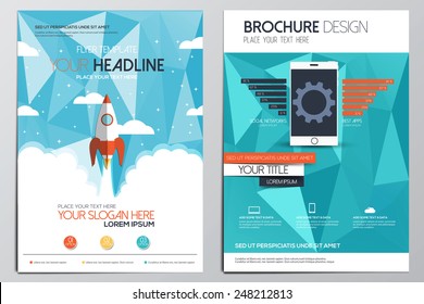 Brochure Design Template. Geometric shapes, Abstract Modern Backgrounds, Infographic Concept.Flat design. Vector
