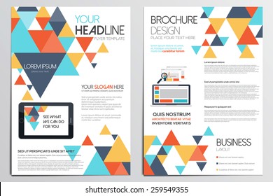 Brochure Design Template. Geometric Shapes, Abstract Modern Backgrounds, Infographic Concept.Flat Design. Vector