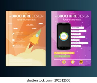 Brochure Design Template. Geometric shapes, Abstract Modern Backgrounds, Infographic Concept.Flat design. Vector
