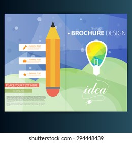 Brochure Design Template. Geometric shapes, Abstract Modern Backgrounds, Infographic Concept.Flat design. Vector