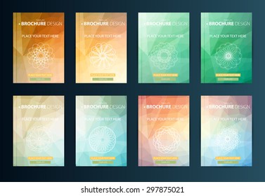 Brochure Design Template. Geometric shapes. Low Poly Abstract Modern Backgrounds. Vector