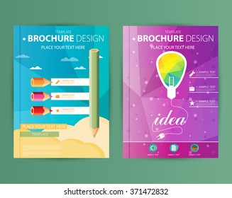 Brochure Design Template. Geometric shapes, Abstract Modern Backgrounds, Infographic Concept.Flat design. Vector