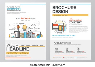 Brochure Design Template. Geometric shapes, Abstract Modern Backgrounds, Infographic Concept.Flat design. Vector