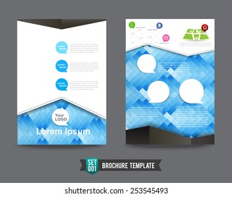 brochure design template light blue style, Fyer template vector illustration