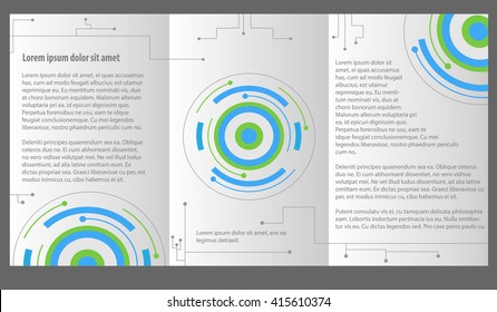 Brochure Design Template lines and circles.