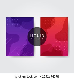 Brochure design template, liquid color background