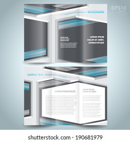 brochure design template -  metal silver grill flat surfaces futuristic tech