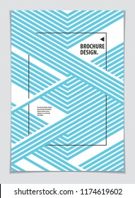 Brochure Design Template minimal design. Modern Geometric Abstract pattern vector background. Striped line textured geometric illustration. A4 print format.