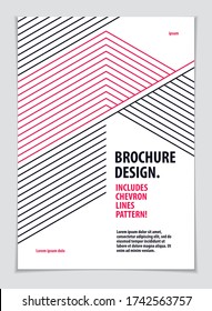 Brochure Design Template minimal design. Modern Geometric Abstract pattern vector background. Striped line textured geometric illustration. A4 print format.