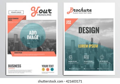 Brochure Design Template with  Modern Urban Background. Vector