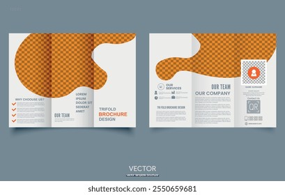 Modelo de design de folheto cor das curvas brancas laranja. Para impressão