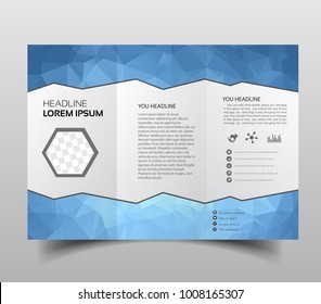 brochure design template polygonal tri-fold abstract triangles, Modern triangle presentation template. Business design background, brochure or flyer concept or geometric web banner