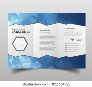 brochure design template polygonal tri-fold abstract triangles, Modern triangle presentation template. Business design background, brochure or flyer concept or geometric web banner