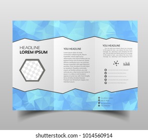 brochure design template polygonal tri-fold abstract triangles, Modern triangle presentation template. Business design background, brochure or flyer concept or geometric web banner
