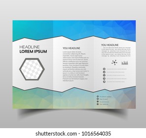 brochure design template polygonal tri-fold abstract triangles, Modern triangle presentation template. Business design background, brochure or flyer concept or geometric web banner