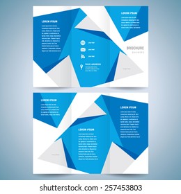 brochure design template polygonal tri-fold abstract triangles