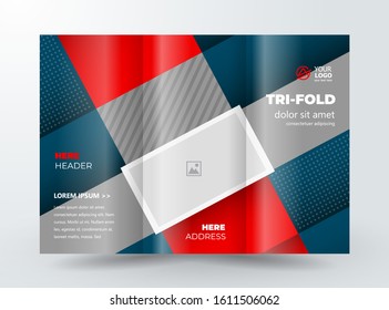 Brochure design template Red and Grey Squares abstract