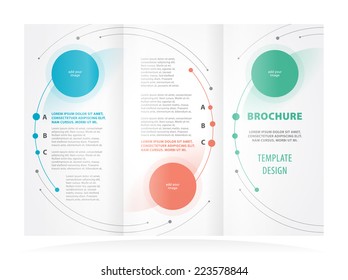 brochure design template round colored