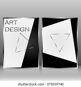 Brochure design template. Silver art design