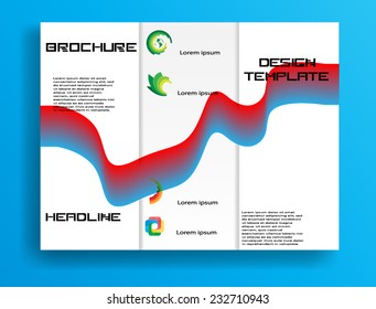 Brochure Design Template with Smooth Lines . Vector Illustration .