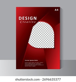 Brochure design template with space for image, A4 size template can use for Cover design in purple colour, Annual report, company Profile Cover, Booklet and Catalog Cover. Vector eps 10