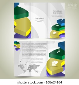 brochure design template spiral diagram element 