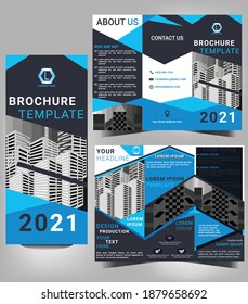 Brochure design, Brochure template, Tri Fold Business Brochure, Creative concept folded flyer or brochure.
