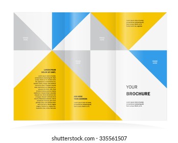 brochure design template triangles