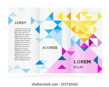 brochure design template triangles colored