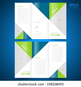 brochure design template triangles figure, frame for images