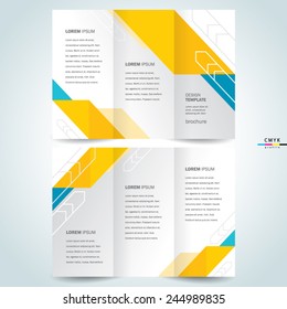 brochure design template tri-fold abstract arrows