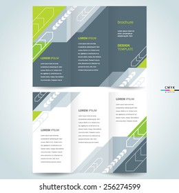 brochure design template tri-fold abstract arrows