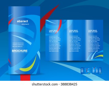 brochure design template tri-fold abstract curves