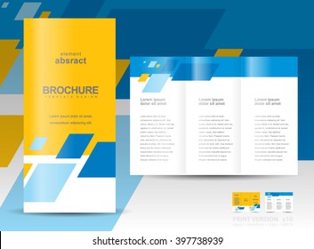 Brochure design template tri-fold abstract