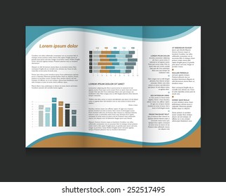 Brochure design template. Tri-fold document.