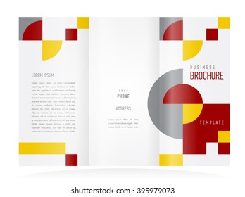 brochure design template tri-fold geometric abstract